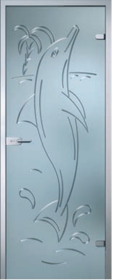 Стеклянная дверь модель "Дельфин"
